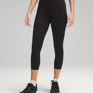 Lululemon black cropped yoga pants. So comfy and flattering